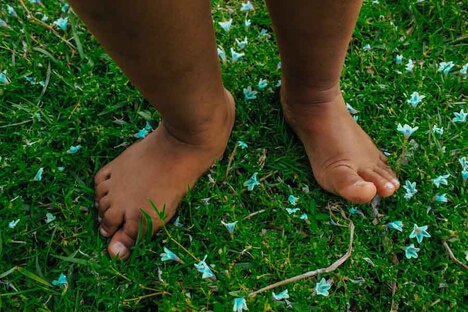 Feet on ground in nature
